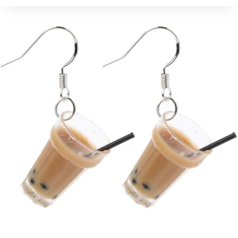 Brown Boba Tea Earrings